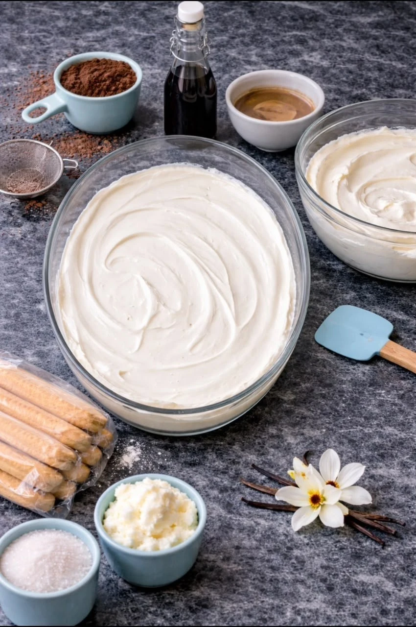 Tiramisu being prepared from scratch